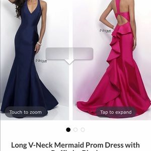 Intrigue by Blush mermaid halter prom dress gown